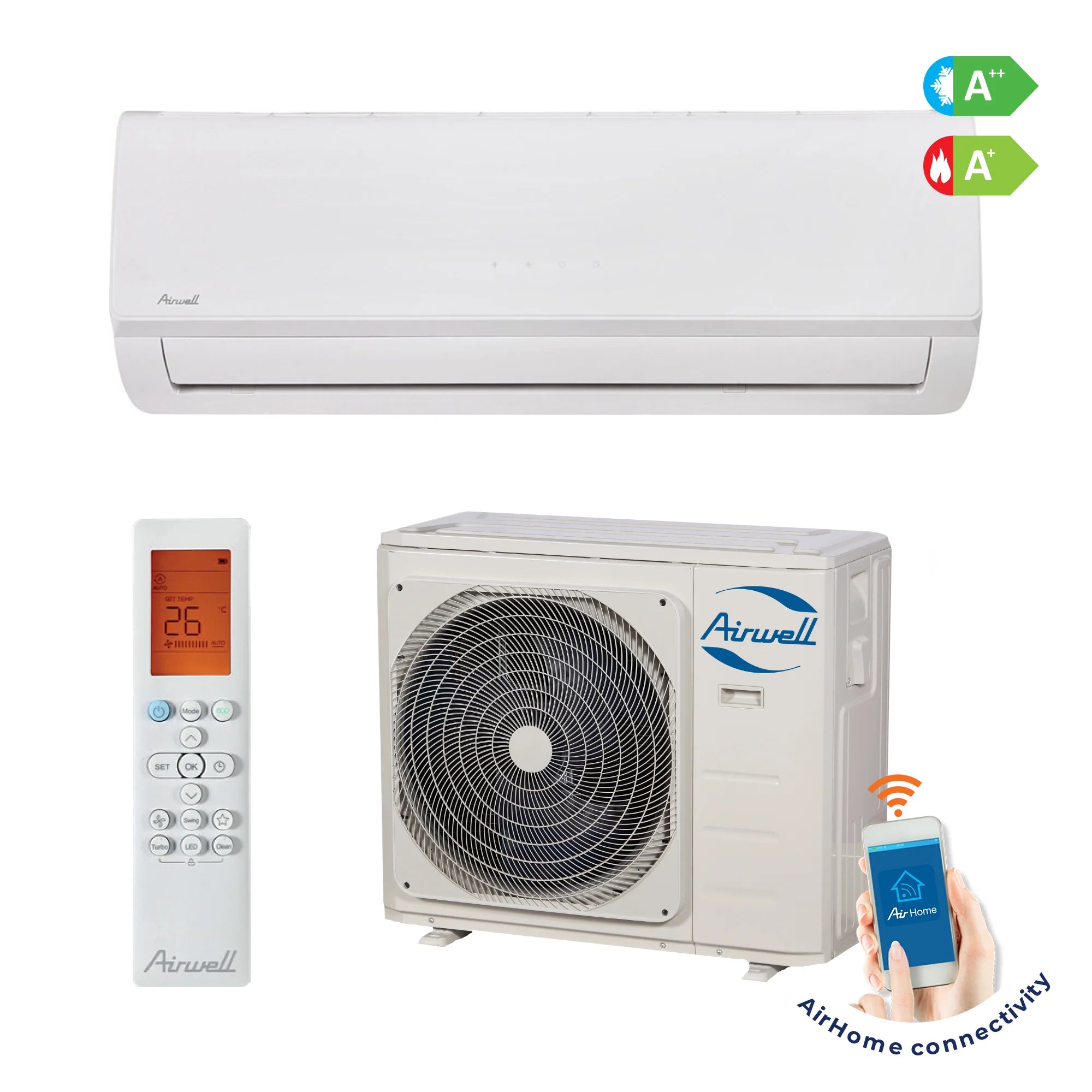 Aer Conditionat Airwell, Aura HDLA70, Smart Inverter 24000 BTU, A++/A+, Functie Incalzire, Wi-Fi, Night Mode, I Feel, Alb Ofertă de preț